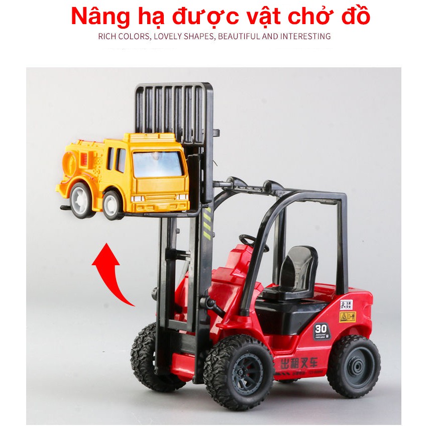 Tuyển tập xe mô hình đồ chơi xe nâng móc hàng chi tiết sắc sảo chất liệu nhựa ABS an toàn người sử dụng