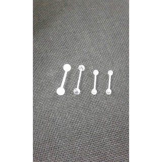 khuyên tai trong suốt/ khuyên thẳng hai đầu bi