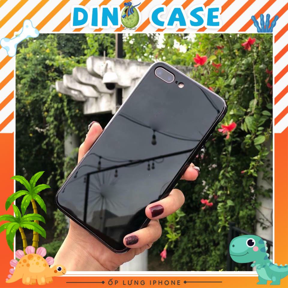 Ốp Lưng Kính Cường Lực Siêu Bền- Viền silicon đồng màu iPhone6/6s/7/7P/8P/X/XsMax 11 11Pro Max