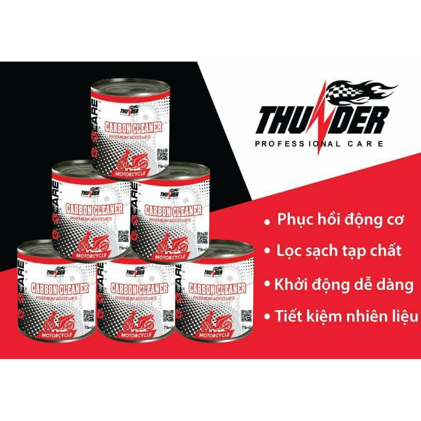 [Thunder Chính Hãng] Combo súc rửa động cơ Thunder, Phụ Gia Nano nhớt, phụ gia súc xăng, kim phun FI, sạch buồng đốt