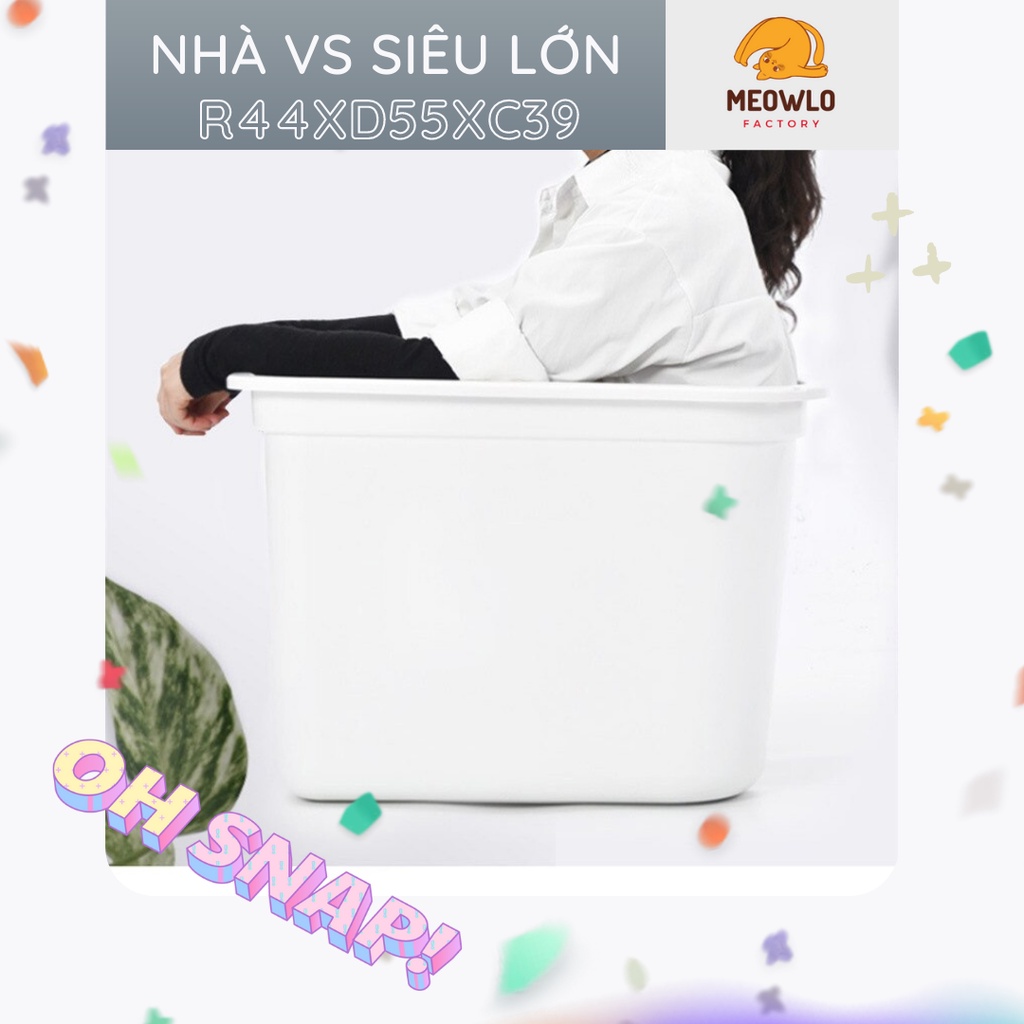 Nhà vệ sinh cho mèo siêu lớn chống văng 100% tặng kèm xẻng ray cát ️🥅️ Hỏa tốc HCM  khay vệ sinh cho mèo lớn