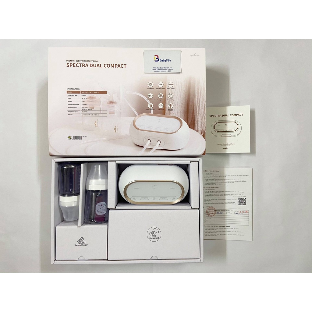 Máy Hút Sữa SPECTRA Dual Compact Cao Cấp Chính Hãng Bảo Hành 2 Năm