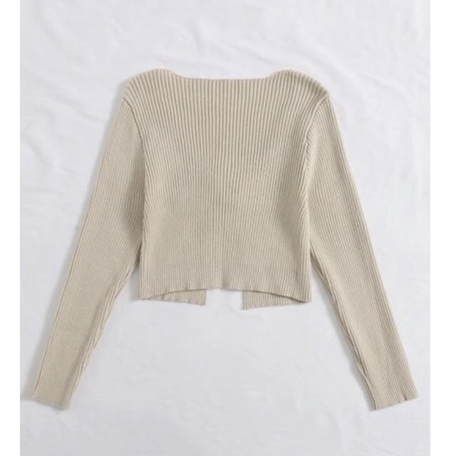 Áo cardigan croptop dài tay buộc nơ chất liệu dày dặn phong cách Retro