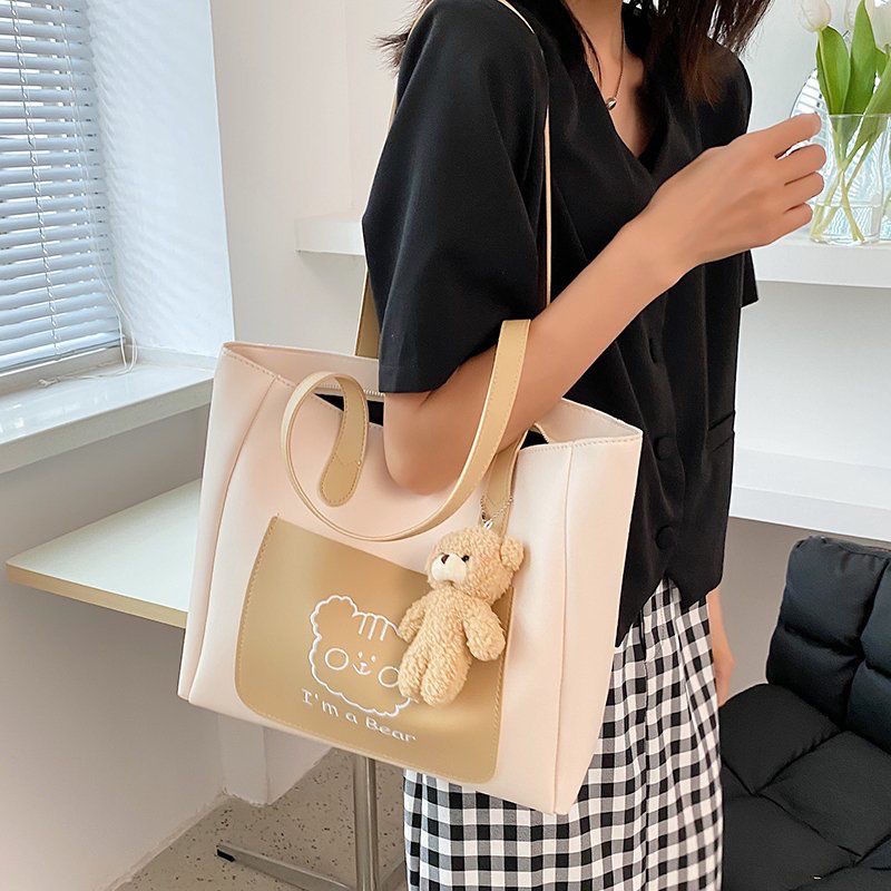 Túi tote đeo vai sức chứa lớn thiết kế đơn giản hợp thời trang