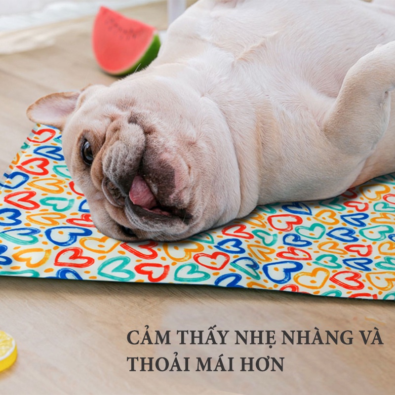 Thảm mát cho thú cưng – Đệm gel lạnh chống nóng cho chó mèo chống bụi bẩn