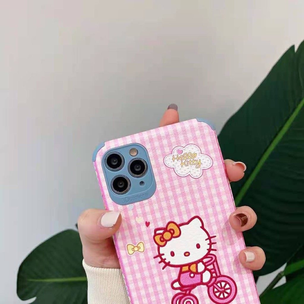 Ốp Điện Thoại Da In Hình Hello Kitty Đáng Yêu Cho Iphone 11 12 Pro Max Xs Xr 7 Plus