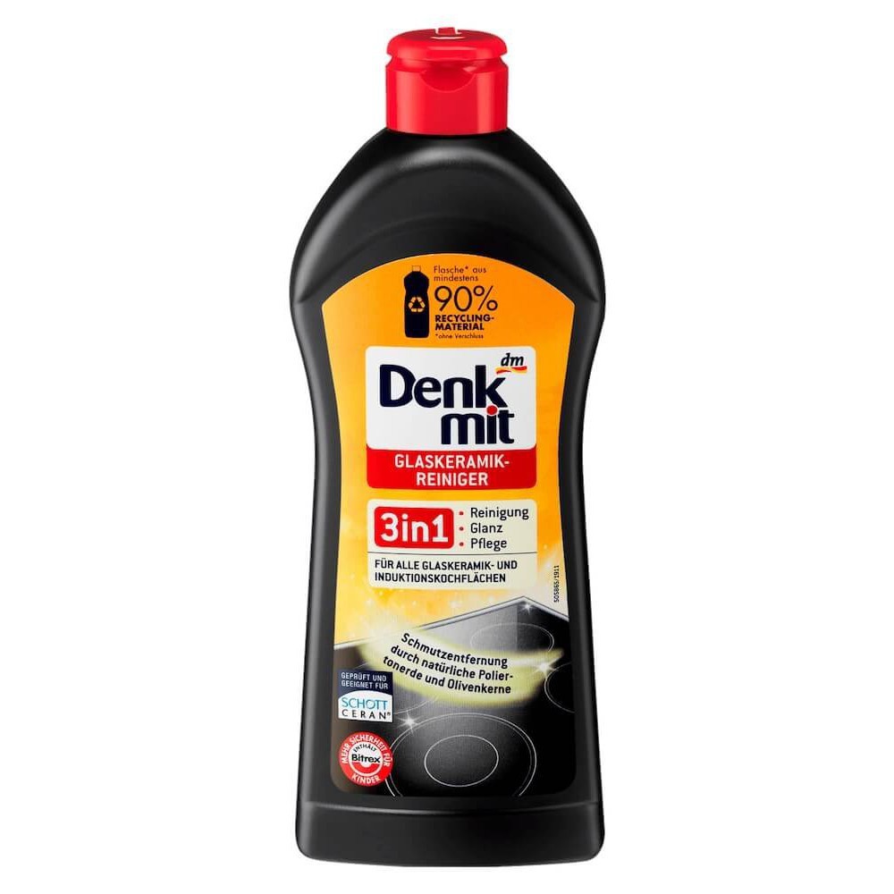 Dung dịch vệ sinh bếp từ DENKMIT 3in1 làm sạch vết bám trên bàn bếp, mặt bếp gas