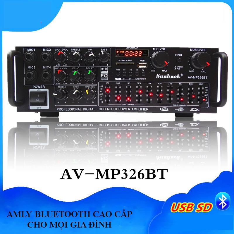 Amly karaoke Sunbuck 326BT hàng chuẩn BẢO HÀNH CHÍNH HÃNG