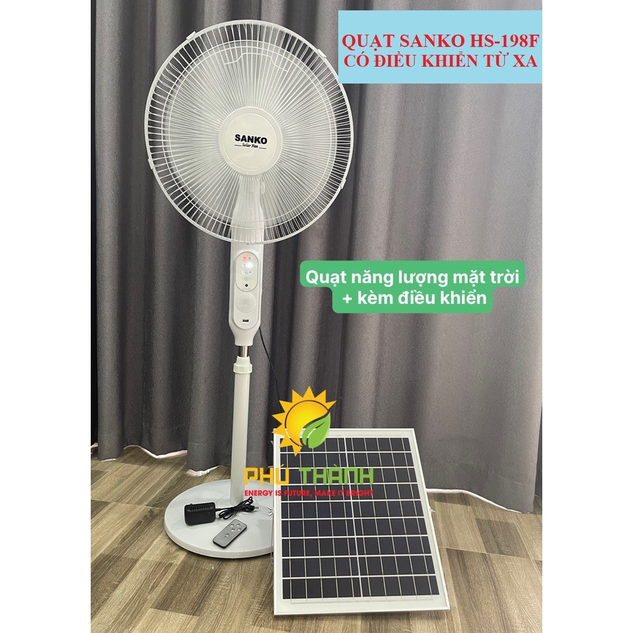 Quạt năng lượng mặt trời quạt tích điện Mẫu Mới 2022 , Có Điều Khiển từ xa , Đèn ban đêm , BH 12 tháng