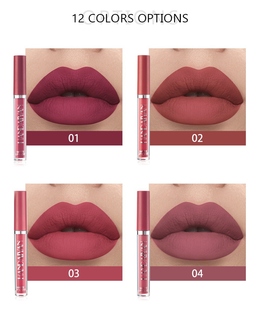 (Hàng Mới Về) Son Kem Handaiyan Tông Siêu Lì Dưỡng Ẩm Chống Nước Lâu Trôi 12 Màu Tùy Chọn | BigBuy360 - bigbuy360.vn