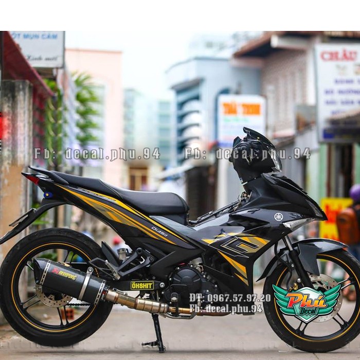 Tem rời Exciter 150 LC đen vàng (V)