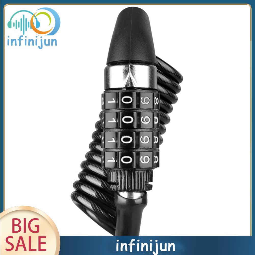 Ổ Khóa Nón Bảo Hiểm 4 Chữ Số Kèm Dây Thép Chuyên Dụng Cho Xe Đạp