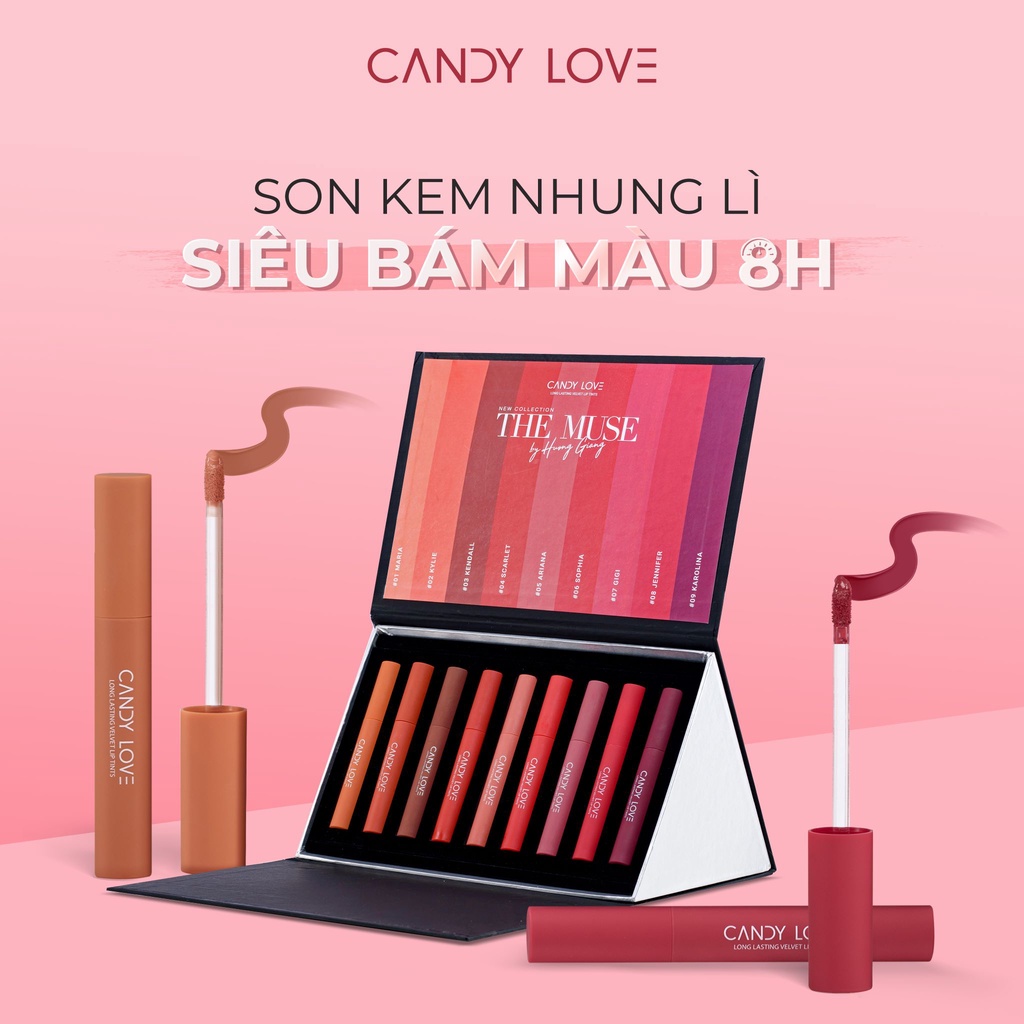 Son kem lì Candy Love 3,5g mềm mịn lâu trôi Màu 08 Jennifer Hồng đất