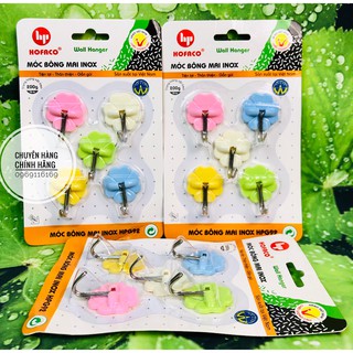 Combo 5 móc bông mai inox HPG92 HOFACO - Móc dán treo tường bằng nhựa cao cấp HỒNG PHÁT