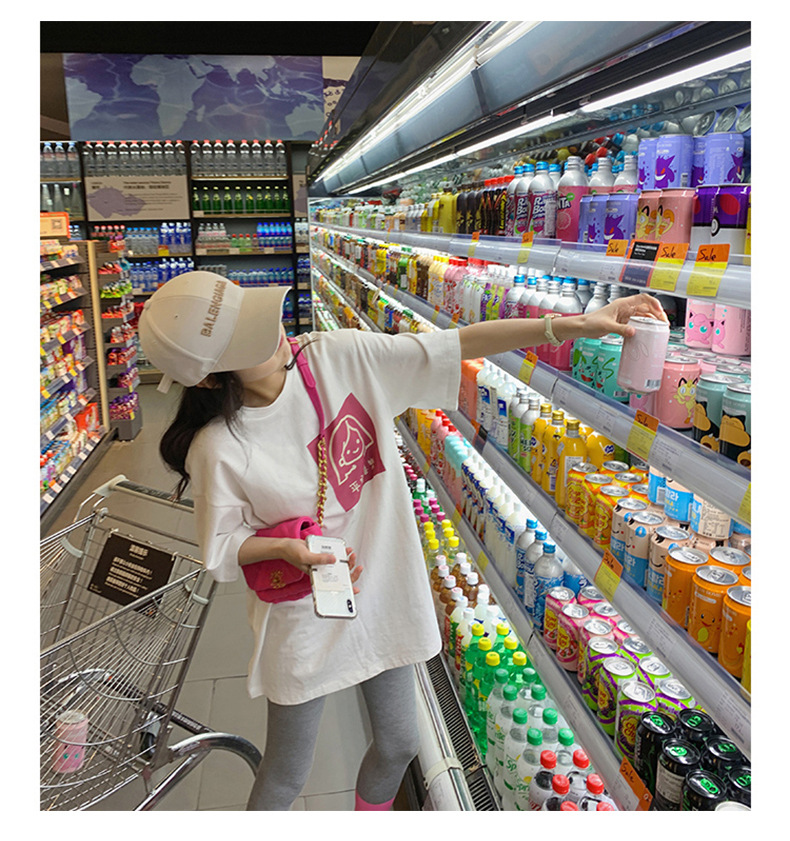 NRVP 2021 new summer Korean style loose plus size blouse mid-length short-sleeved t-shirt women tees