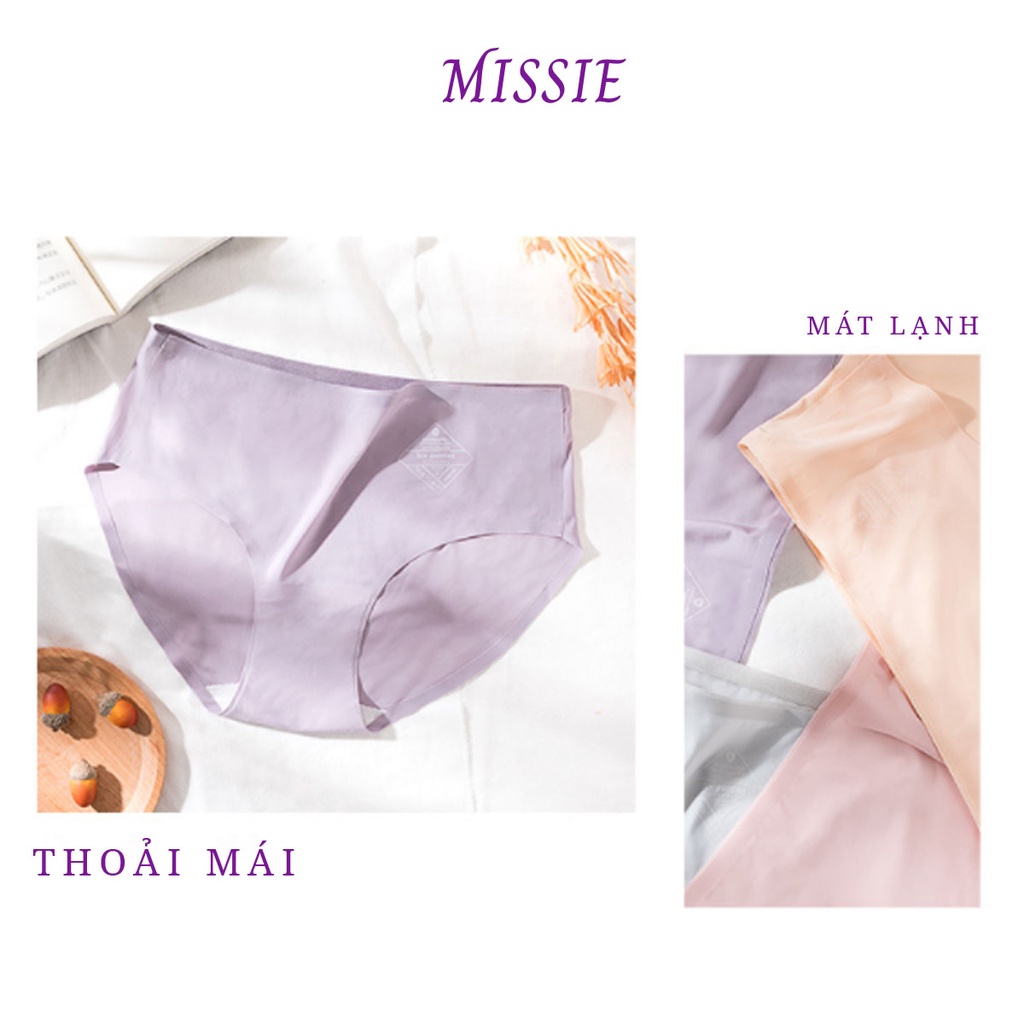 Quần lót nữ lụa băng mỏng nhẹ không viền tàng hình, co giãn 4 chiều thông thoáng Missie Q04