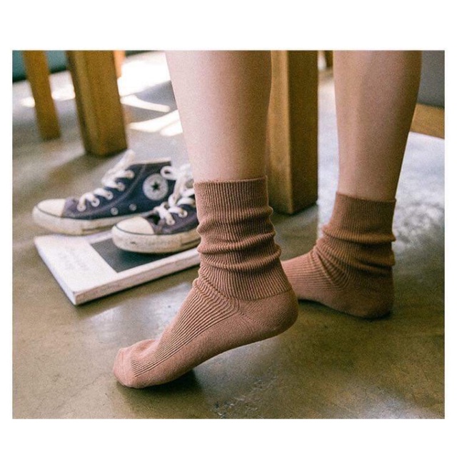Tất trơn cổ cao vintage