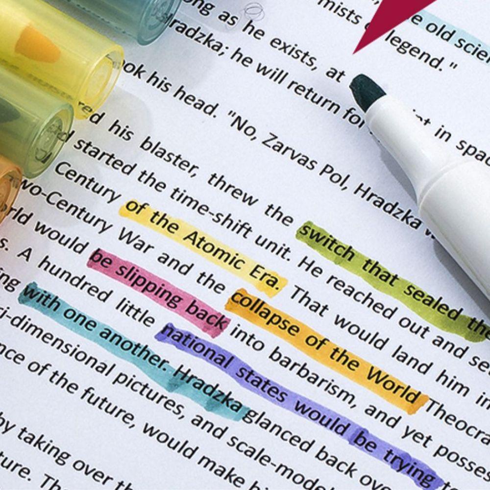 Set 6 bút dạ quang MMULCK màu sắc ngọt ngào phong cách vintage