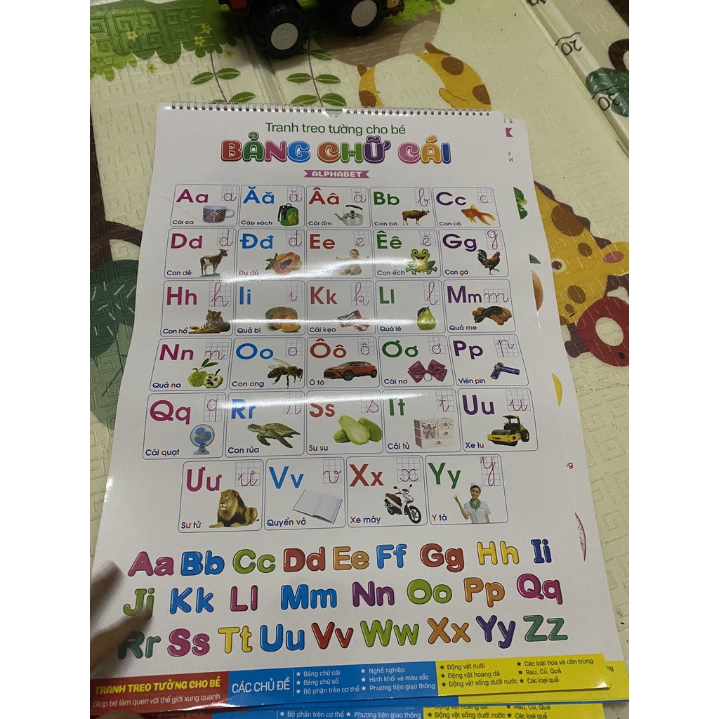 Bộ tranh học, bảng con vật cho bé treo tường, bộ tranh động vật, bảng chữ cái treo tường cho bé