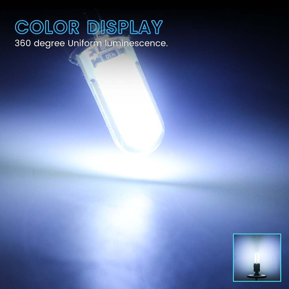 Bóng Đèn LED W5W T10 COB 12 SMD 12V Ánh Sáng Trắng/Đỏ/Xanh Dương/Đỏ Dành Cho Xe Hơi