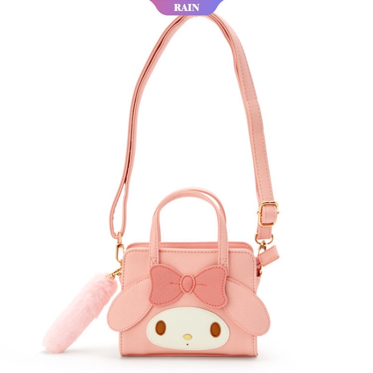 Túi Xách Da PU Hình Sanrio Cinnamoroll My Melody Pom Pom Purin Có Mặt Dây Chuyền Cho Nữ [RAIN]