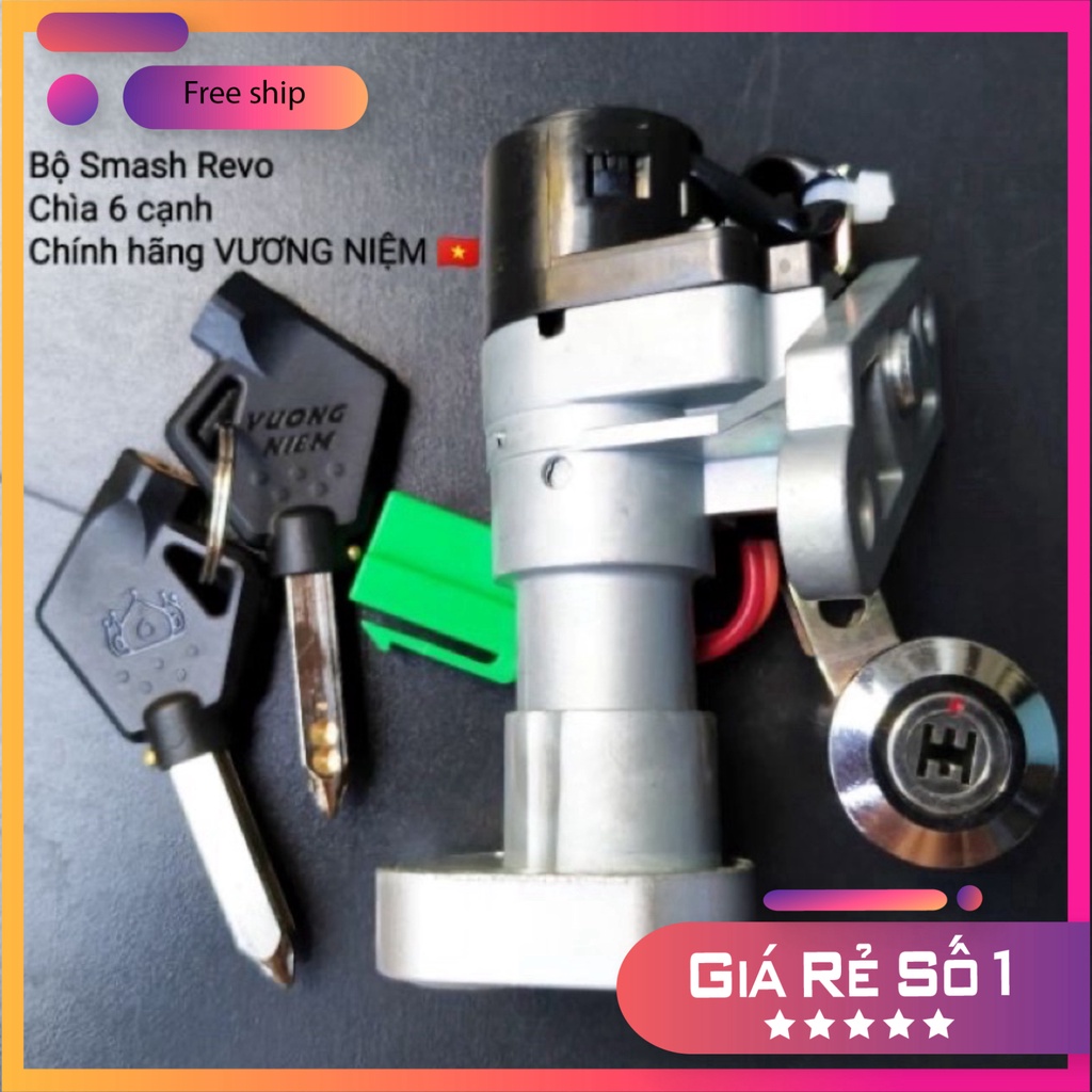 HCM- Bộ Ổ Khoá Xe Su Smash Revo Chìa 6 Cạnh Chống Trộm Cao Cấp Chính Hãng VƯƠNG NIỆM ĐỒ CHƠI XE MÁY GIÁ SỈ