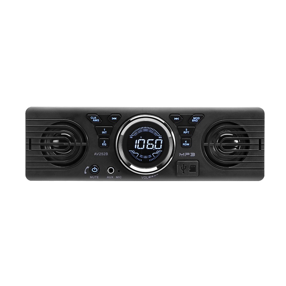 Máy nghe nhạc bluetooth MP3 tích hợp 2 loa hỗ trợ USB/TF/AUX/FM DC 12V cho xe ô tô