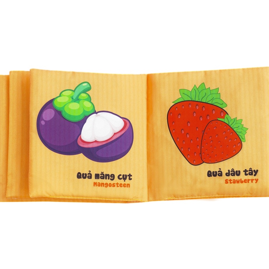 Đồ Chơi Giáo Dục Sớm An Toàn Cho Bé Từ 0 Tuổi  - Sách Vải Song Ngữ Hoa Quả My Very First book - Lalala Baby