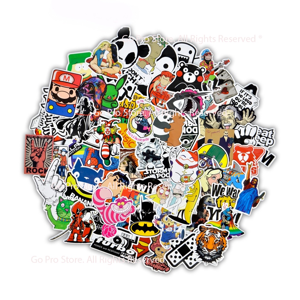 Sticker Dán Mũ Bảo Hiểm, Lapop, Ô tô, Xe Máy - HÌNH NGẪU NHIÊN