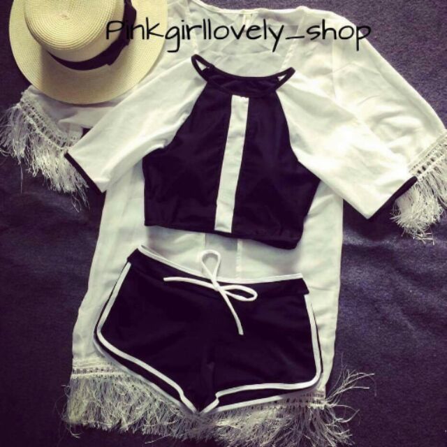 Bikini tay lửng quần đùi