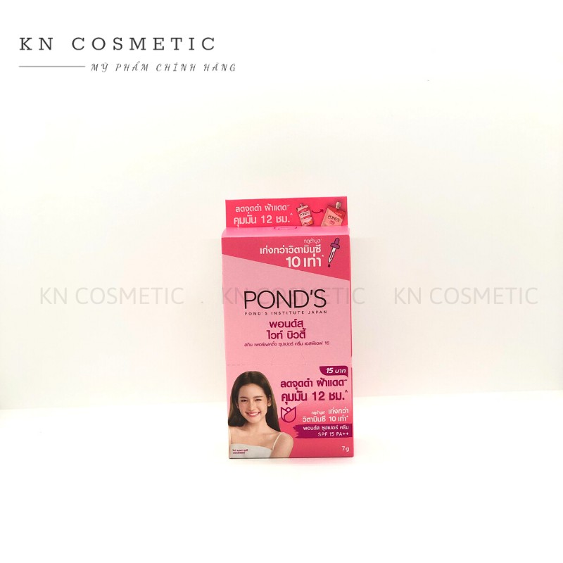 Hộp 6 Gói Kem Dưỡng Da Pond's Kem Dưỡng  Da Chống Nắng Trắng Hồng Thái Lan SPF15 PA++