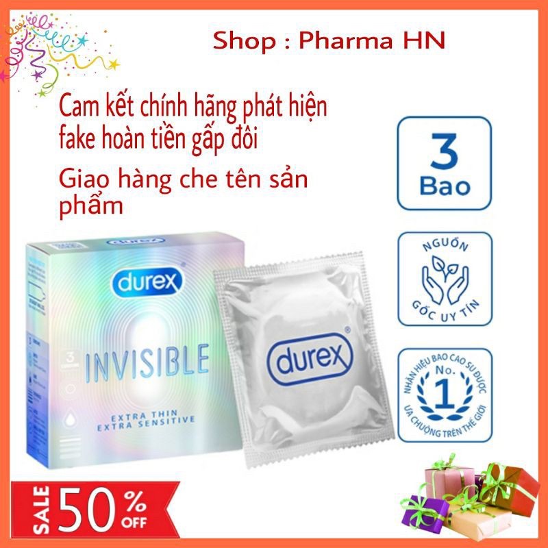 BCS Durex 3 cái trơn mỏng gel thế hệ mới siêu thích