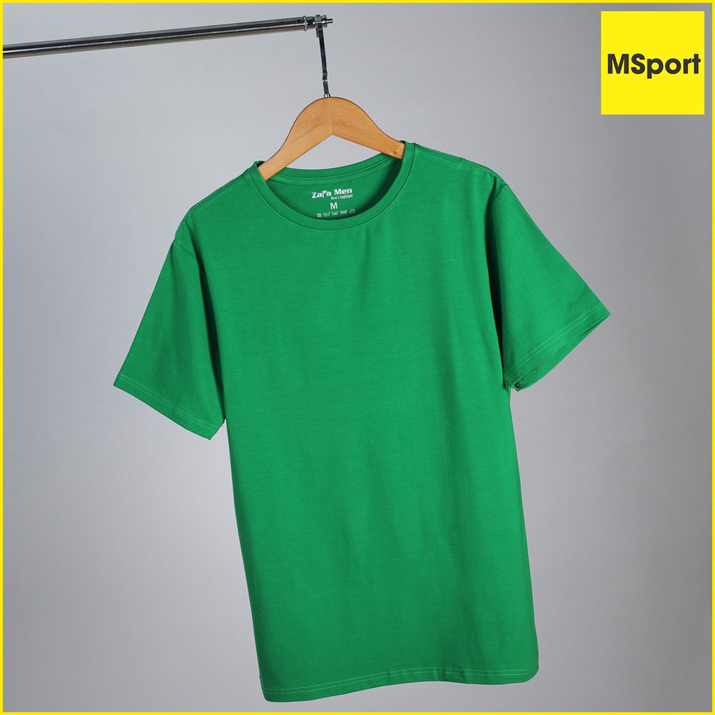 Áo Thun Trơn Nam Cổ Tròn Màu Xanh Két Chất Vải Cotton 100% Mềm Mịn Thấm Hút Mồ Hôi Tốt