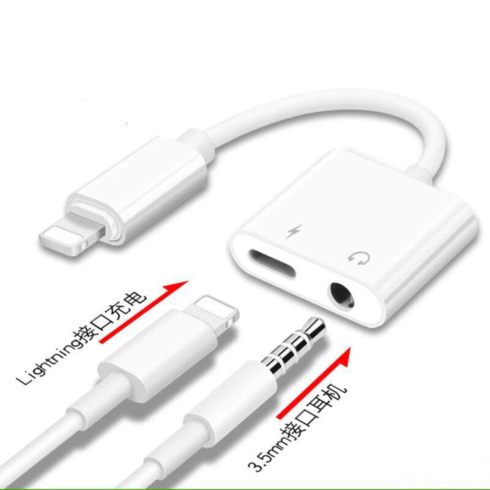 Dây Cáp Chuyển Đổi 2 Trong 1 Kết Nối Đầu Lightning Với Đầu 3.5 Cho Tai Nghe Apple 7