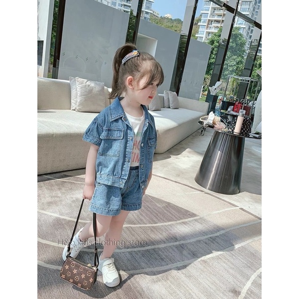 Bộ Jeans bé trai/ bé gái tay ngắn quần cộc