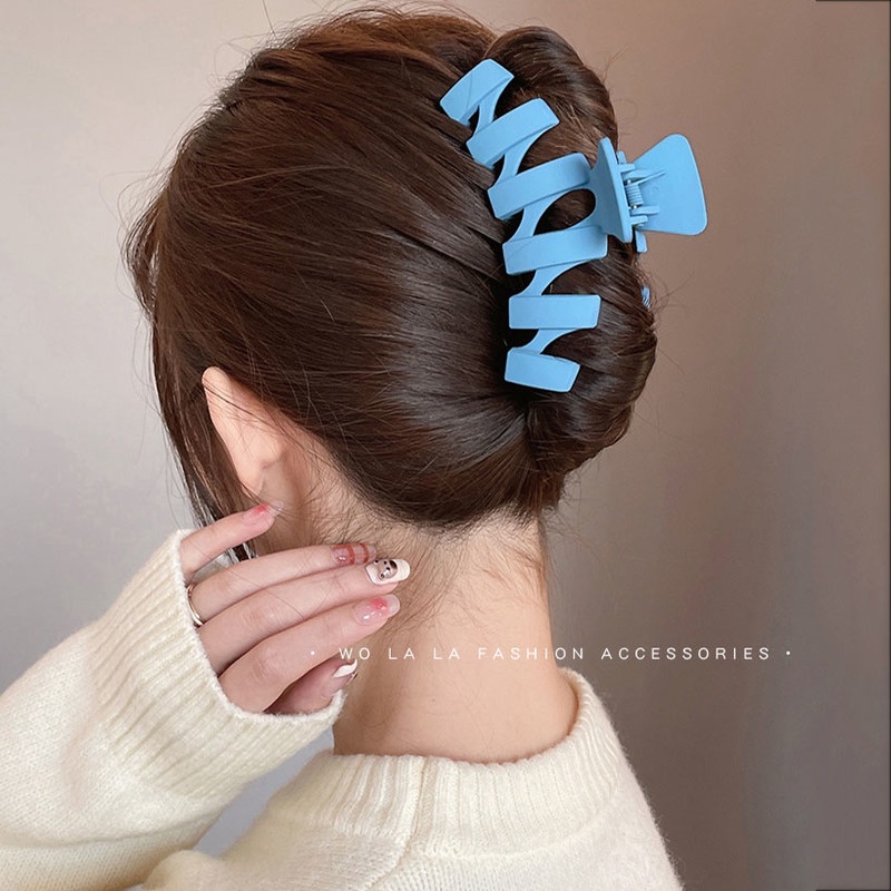 Kẹp Tóc Nữ Màu Xanh Dương Nhám Thời Trang