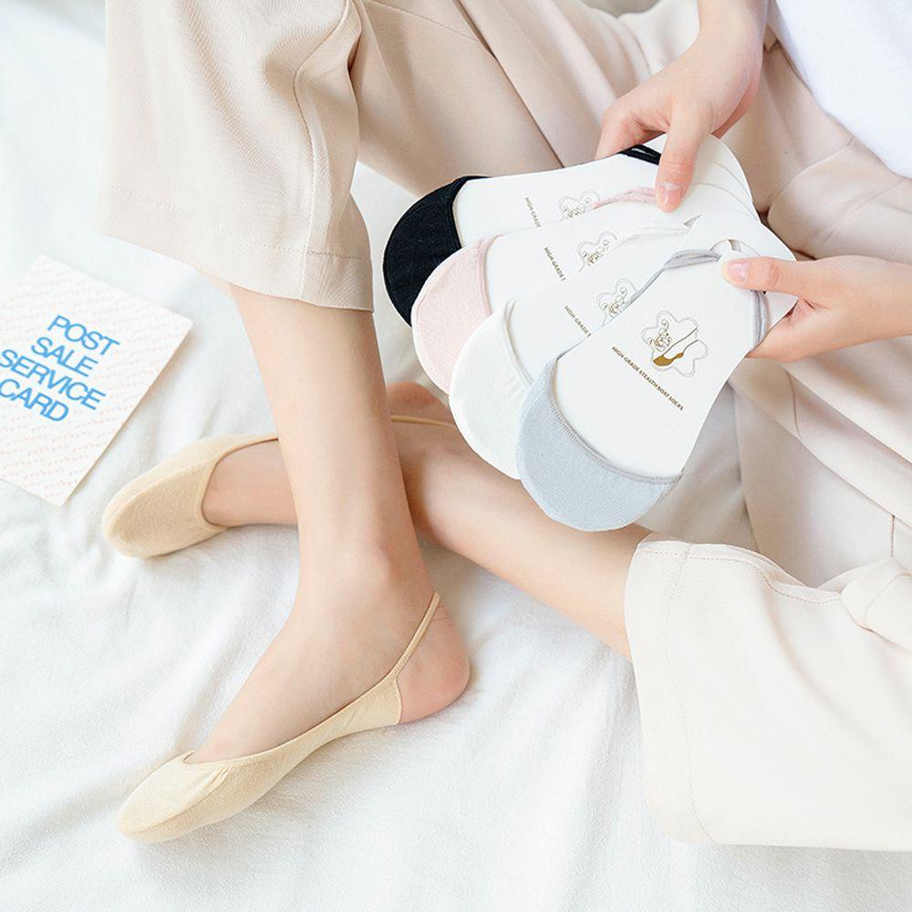 Vớ Cotton Cổ Thấp Màu Trơn Chống Trượt Thời Trang Cho Nữ