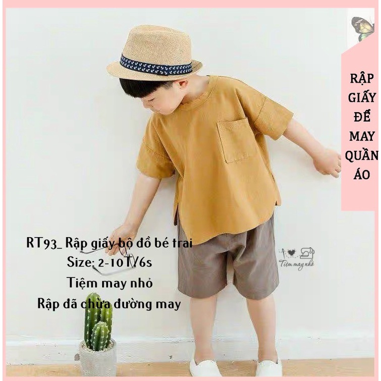 RT93_Rập giấy may set đồ bé trai