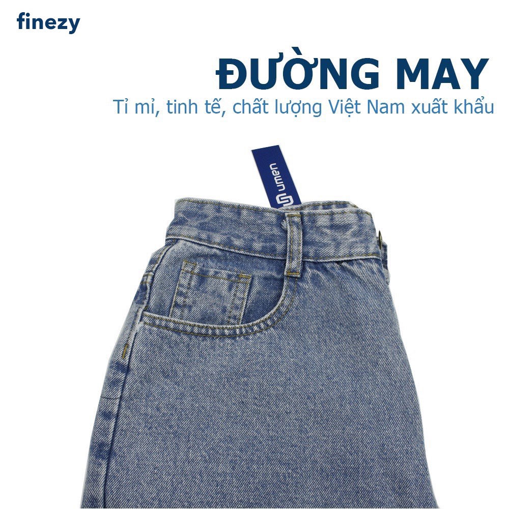 Quần jean baggy unisex nam nữ ống suông ống rộng hottrend phong cách thời trang Hàn Quốc - Finezy