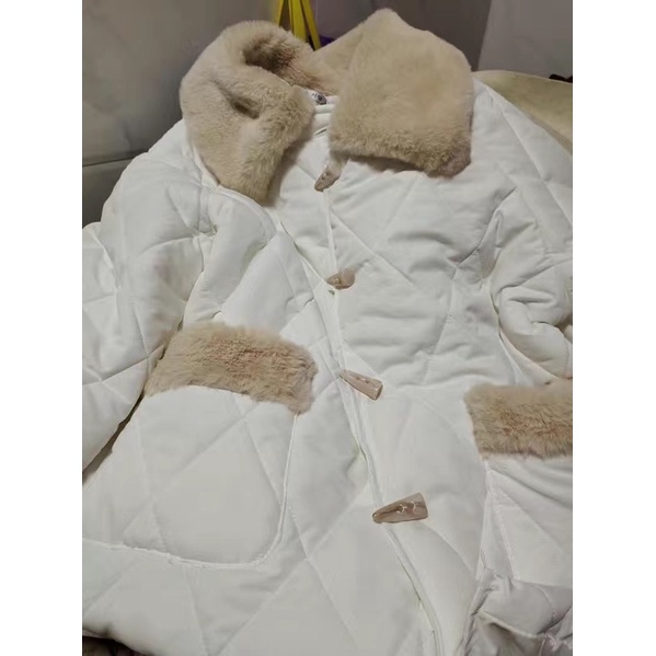 Áo phao trần trám cổ lông có nơ đáng yêu -Hàng QC loại 1