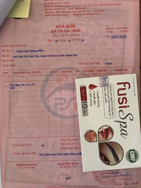 Fusi spa - Long huyết giảm sưng phù nề, mau lành vết thương -