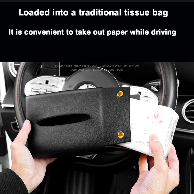 Hộp Đựng Khăn Giấy Bằng Da Gắn Tấm Che Nắng Xe Hơi MG ZS MG3 MG5