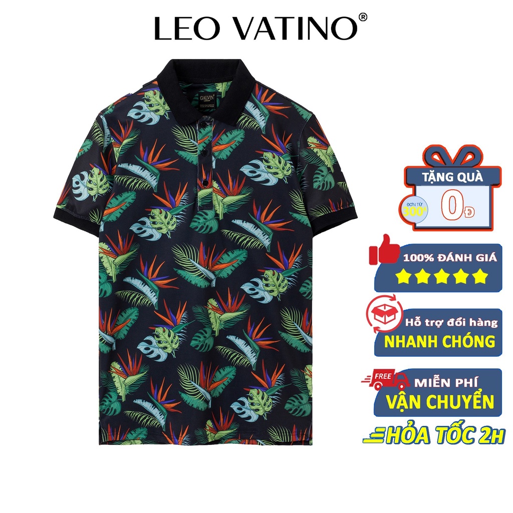 Áo thun Polo Galvin họa tiết mùa hè 2021 chất cotton co giãn nhẹ PLGV50-5 - Leo vatino