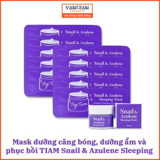 Mặt nạ ngủ dưỡng căng bóng, dưỡng ẩm và phục hồi TIAM Snail & Azulene Sleeping