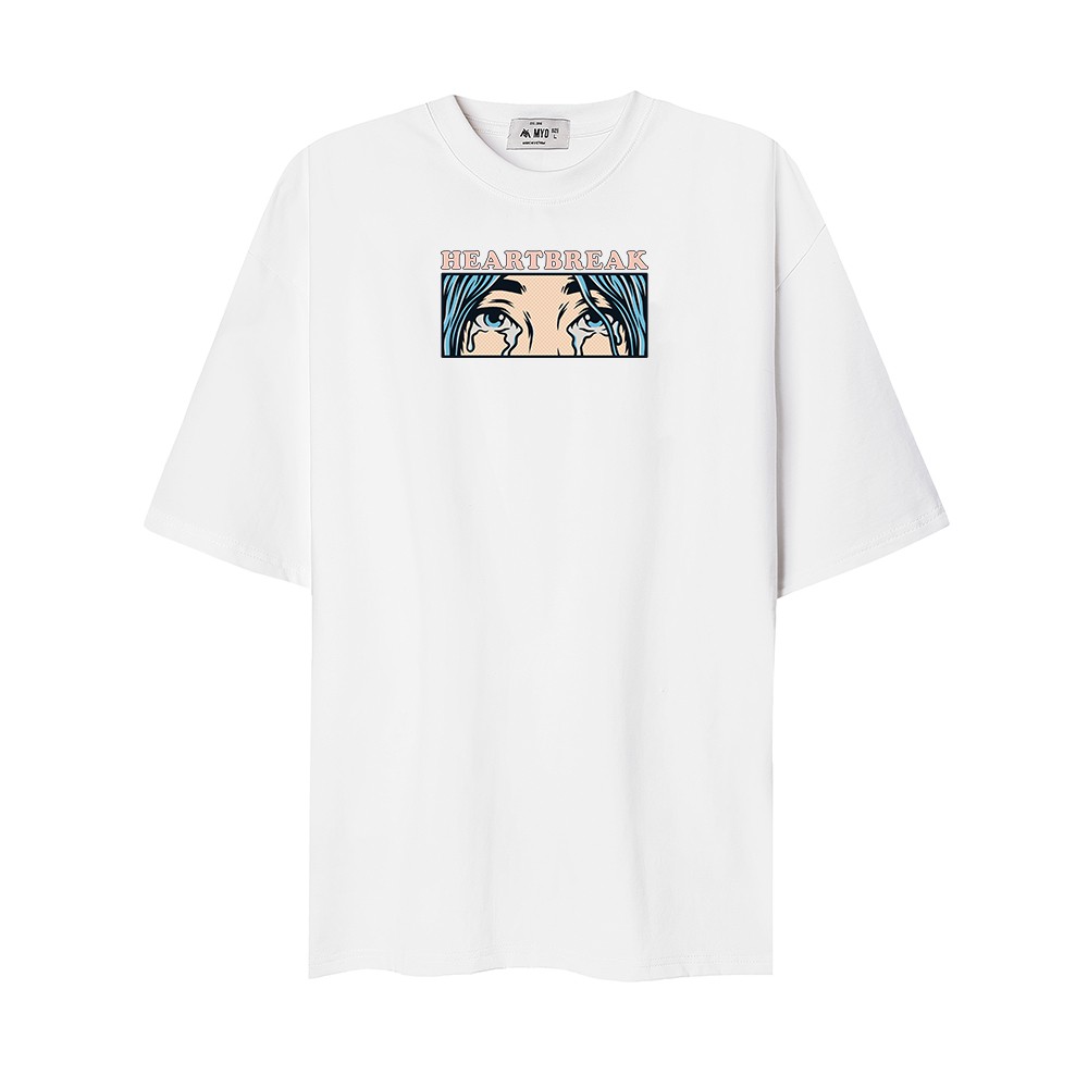 Áo Thun Nam Cổ Tròn MYO Vải Cotton In Hình Heart Break 2705