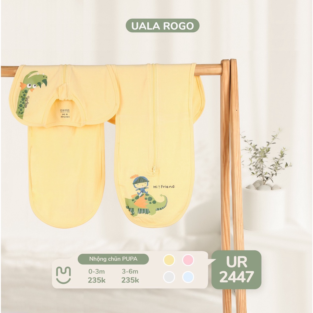 [Chính hãng] Nhộng chũn pupa họa tiết vải sợi tre cao cấp trẻ em Uala Rogo