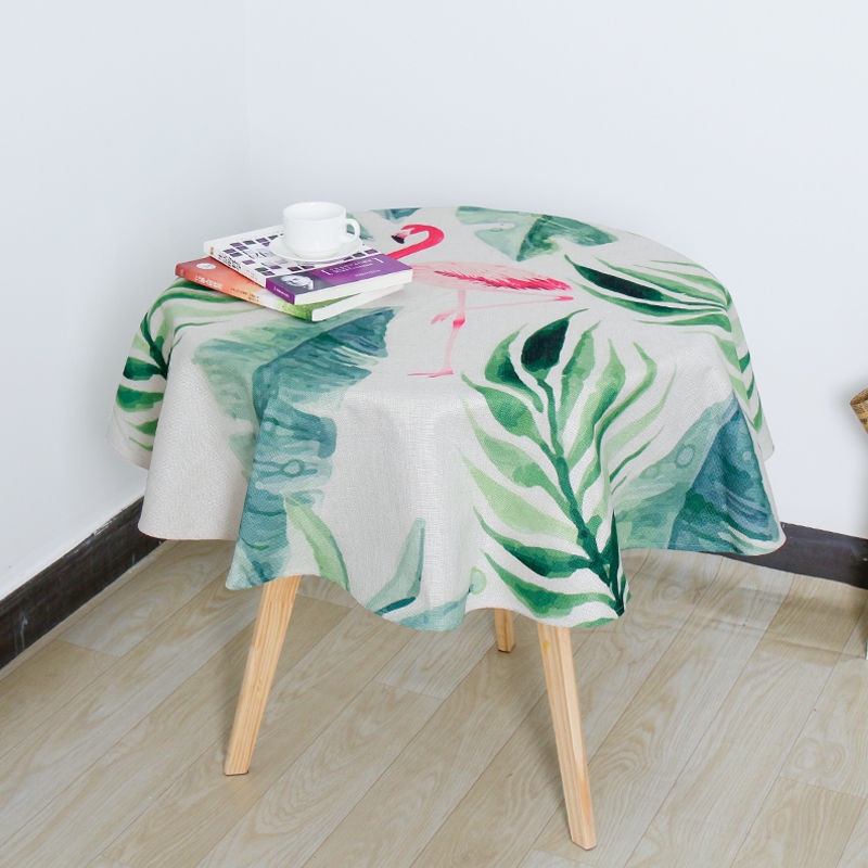 Khăn Trải Bàn Hình Tròn Bằng Vải Cotton Và Lanh Đơn Giản Phong Cách Bắc Âu