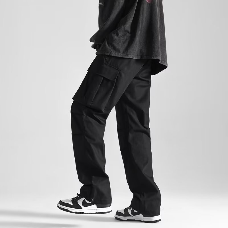 Quần Dài Ống Đứng Phối Túi Lớn Thời Trang Retro Mỹ Cho Nam