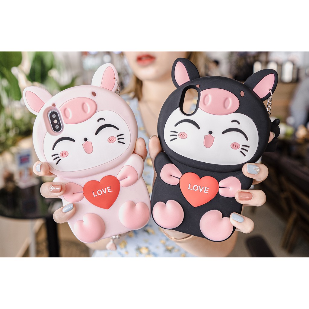 Ốp HUAWEI Y7 Prime 2018, Y9 2019 VIVO V7 Plus V9/V9 Youth Chống bẩn Mèo tình yêu