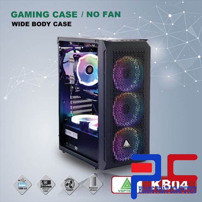 CASE Máy Tính VSPTECH - Esport gaming KB04 - No Fan